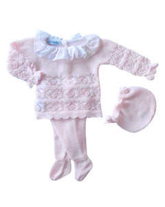 Pink Knitted 3-Piece Set
