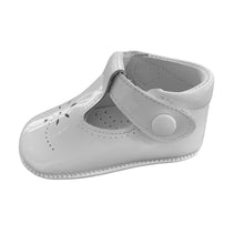 Load image into Gallery viewer, Unisex White Patent Pram Shoe