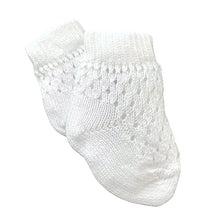 Load image into Gallery viewer, Dotty 2 Pack Crochet Baby Ankle Socks White